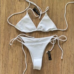 NWT White Ark Swimwear Tie-side Bikini
